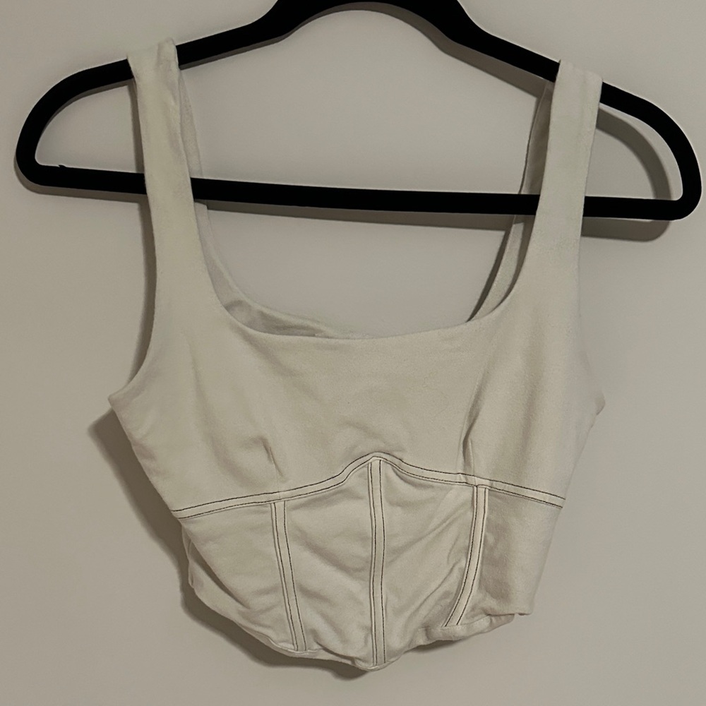 Reformation Cream Cropped Tank Top